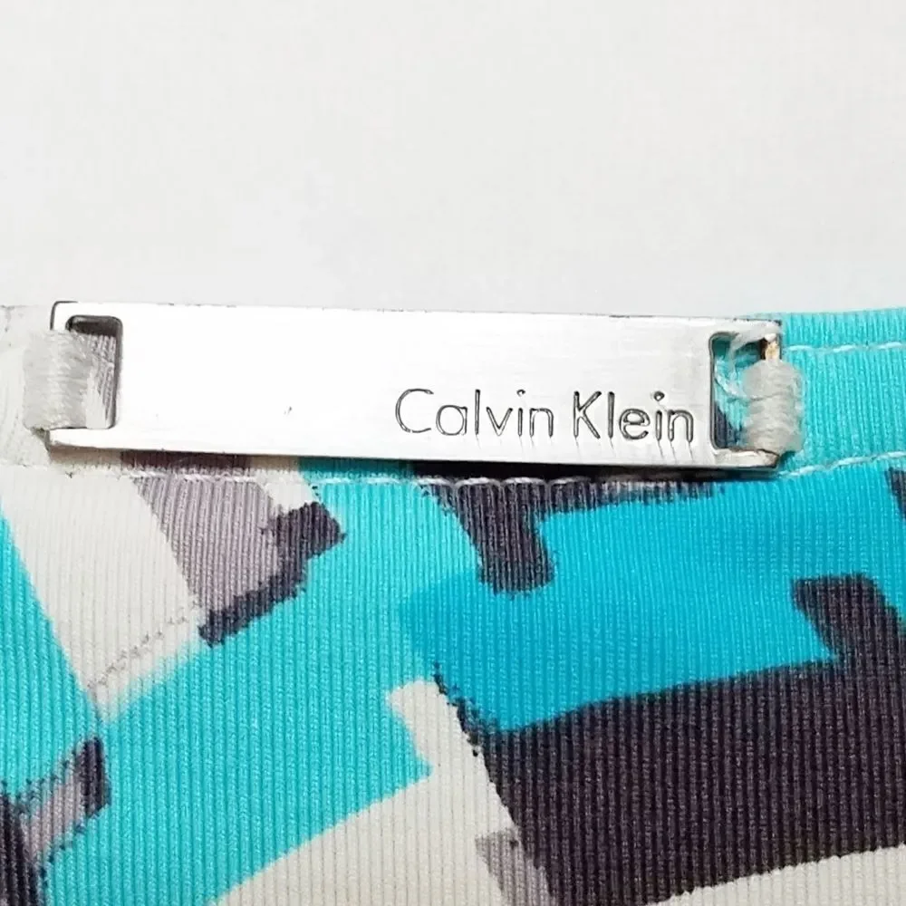 CALVIN Klein Low Rise Blue Triangle Halter Bikini